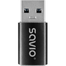 Adapteris Savio AK-81 USB-A to USB-C Black