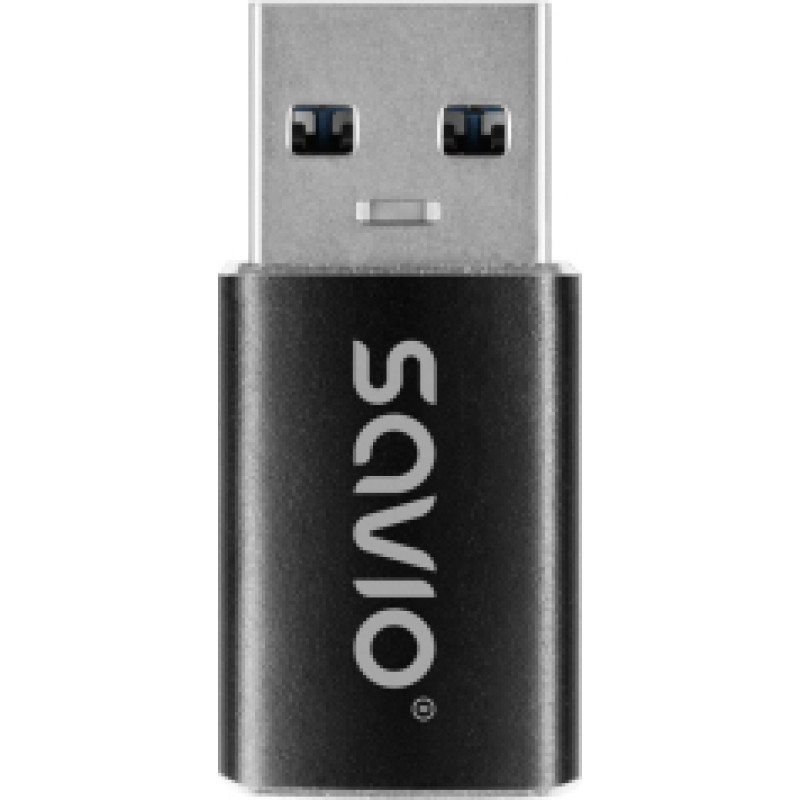 Adapteris Savio AK-81 USB-A to USB-C Black