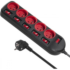 Maclean Power strip MCE204 5 sockets with switches