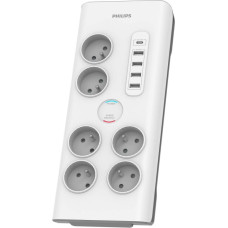 Surge protector 6 sockets AC Fr 40W, 2 m