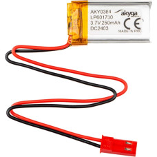 Lithium Polymer Battery Akyga AKY0384 LP601730 Li-Po 3.7V|250mAh PCM JST 2.54 2-Pin Connector 150mm