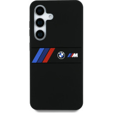 Etui BMW Silicone Middle Tricolor         Stripes MagSafe do Samsung Galaxy S25 Ultra czarny