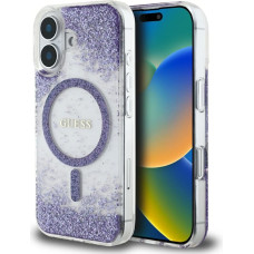 Etui Guess HC Resin Bottom Glitter do     iPhone 16 MagSafe fioletowy