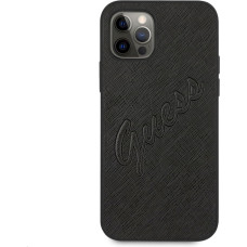 GUHCP12MRSAVSBK Guess PU Saffiano Vintage Script Case for iPhone 12|12 Pro Black