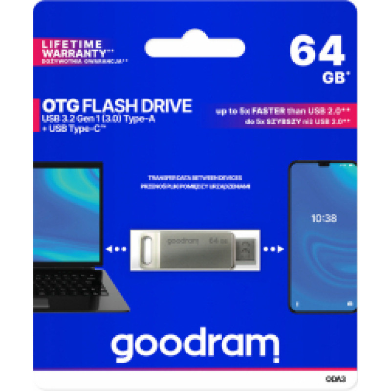 Goodram pendrive 64GB USB 3.2 ODA3 silver