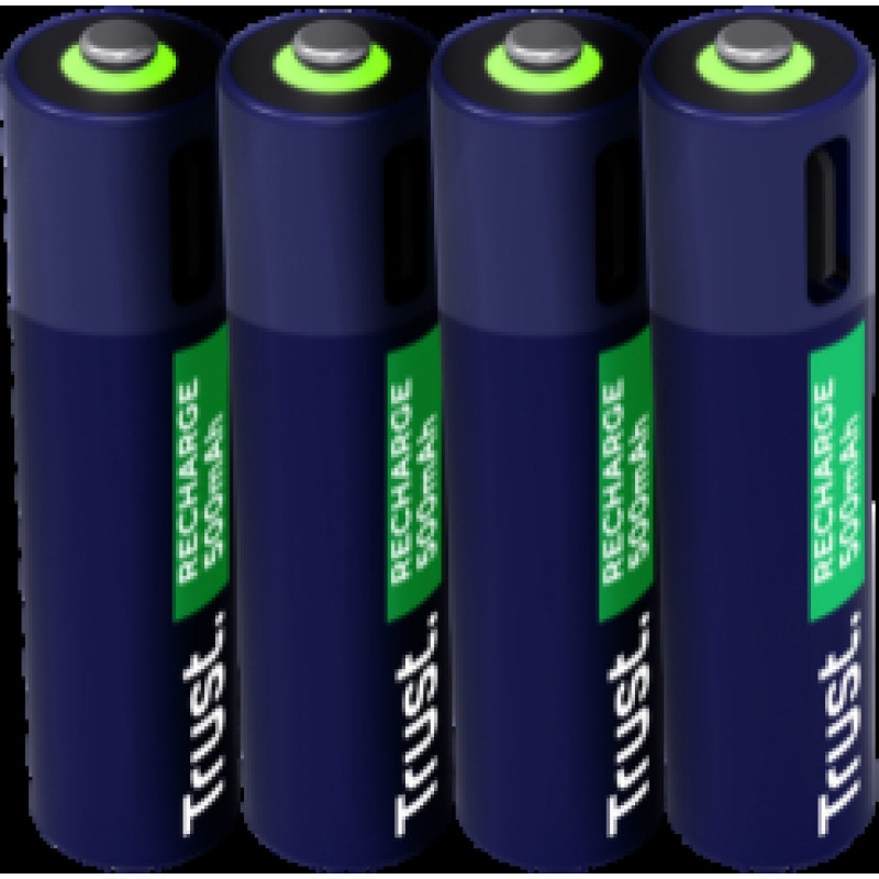 Baterijas Trust USB-C Rechargeable AAA Batteries 4pack