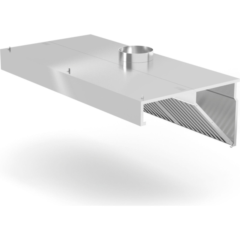 Hendi Pie sienas stiprināms pārsegs ar slīpu absorbētāju un nerūsējošā tērauda labirinta filtriem 100x70x45 cm - 229286