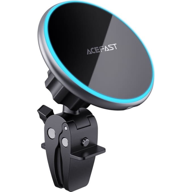 Acefast Auto Qi bezvadu lādētājs ar MagSafe 15&nbsp;W priek&scaron; Vent Black