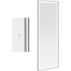 Physa Konsoles frizieru konsoles spogulis ar LED apgaismojumu taisnstūrveida 180 x 70 cm - sudrabs