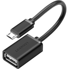 Ugreen Adapteris mikro USB (vīrietis) - USB-A (sieviete) OTG plakans 0,15 m - melns