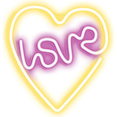 Neolia Neon LED Light LOVE HEART purple white NNE02 Neolia