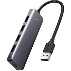 Ugreen USB HUB sadalītājs - 4x USB 3.2 Gen 1 ar C tipa strāvas pieslēgvietu, pelēks (CM219 50985)