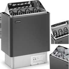 Uniprodo Elektriskā pirts krāsns 5-9 m3 līdz 110C 400 V 6 kW melns un sudrabs