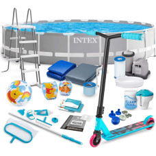 Intex Rāmis dārza baseins 610 x 132 cm 21in1 komplekts 26756 + skrejritenis BEZ MAKSAS