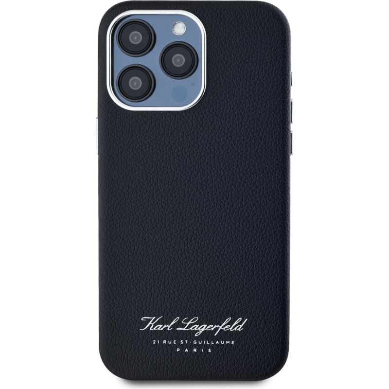 Karl Lagerfeld Grained PU Hotel RSG Case for iPhone 15 Pro Black