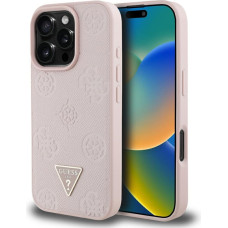 Case Guess Grained Hot Stamp Peony       Triangle Logo MagSafe for iPhone 16 Pro pink
