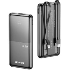 Awei PowerBank P76K 10000mAh 22.5W czarny|black Digital Display