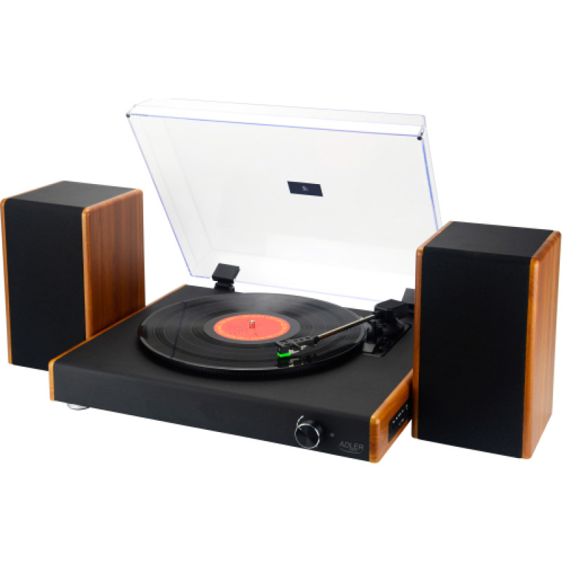 Adler AD 1915 Vinilplašu atskaņotājs ar USB|Bluetooth|USB ierakstīšanas funkciju un 2 skaļruņiem