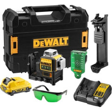 Dewalt-Maszyny komplekts: 3 staru lāzers 360° zaļš 30m, 12V + statīvs, DeWalt [DCE089D1G-DE0881T] 2.0Ah