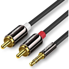 Ugreen Audio kabeļa mini ligzda (vīrietis) - 2RCA (vīrietis) 1m - melna