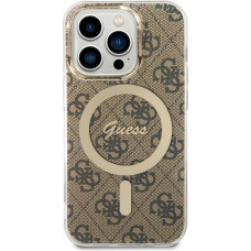 Guess IML 4G MagSafe Case for iPhone 15 Pro Brown