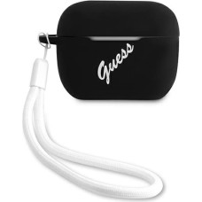 Guess GUACAPLSVSBW AirPods Pro cover czarno biały|black white Silicone Vintage