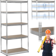 Humberg Metāla noliktavas plaukts 183 x 90 x 45 cm HR-700 sudraba krāsā
