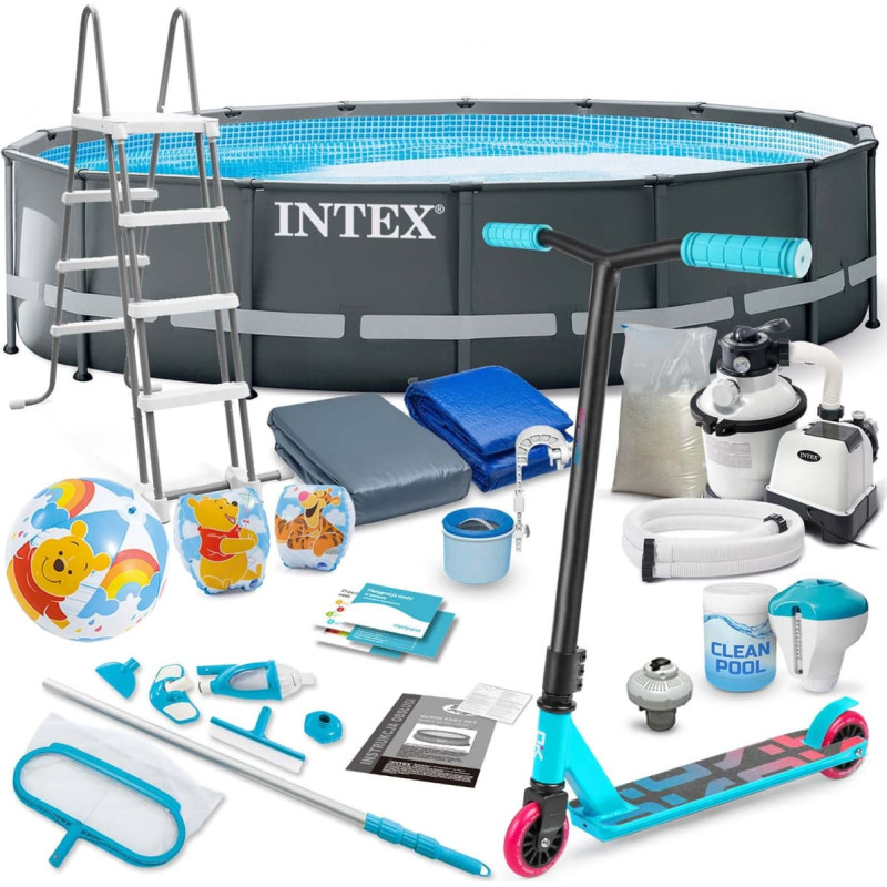 Intex Dārza rāmja baseins 488 x 122 cm 20in1 26326 + skrejritenis BEZ MAKSAS