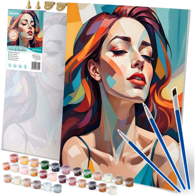 Massido Gleznojums glezno&scaron;anai pēc skaitļiem 40x50 cm Sievietes portrets