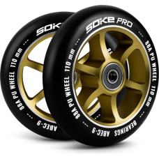 Soke Skrejriteņu riteņi 110 mm zelta krāsā 2 gab.