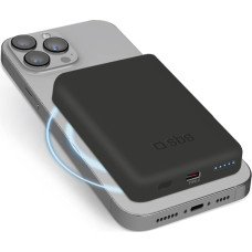 SBS 5000mAh bezvadu pārnēsājamais akumulators ar USB-C un MagSafe adapteriem - melns
