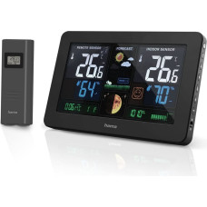 Hama Premium klases meteoroloģiskā stacija ar krāsainu USB displeju - melna