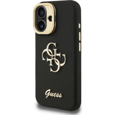 Guess PU Grained 4G Logo Stand Camera Frame Case for iPhone 16 Black