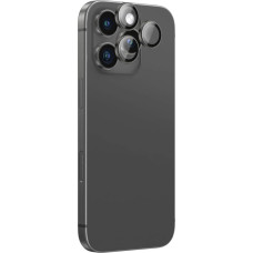 Amazingthing AR Aluminum 3 Lens Glass with Camera Lens Frame for iPhone 16 Pro | 16 Pro Max - Black