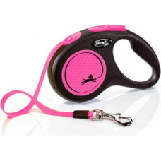 Flexi Inerces pavada suņiem: Trixie Flexi New NEON, tape leash, S: 5 m, neon pink, up to 15kg