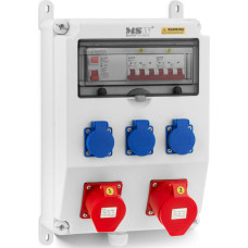 MSW Elektriskā sadales skapis 3 x Schuko 2 x CEE diferenciālie ķēdes pārtraucēji 2 x instalācija