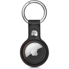 Hurtel Apple AirTag Locator maciņš no PU ādas — melns