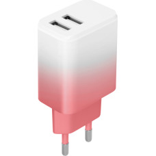 Setty charger 2x USB 18W LSIG-AA-20 white-pink gradient