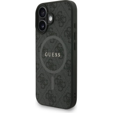Guess PU Leather 4G Colored Ring Strap MagSafe Case for iPhone 16 Black
