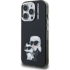 Karl Lagerfeld IML Aquarelle Karl and Choupette Case for iPhone 15 Pro Black