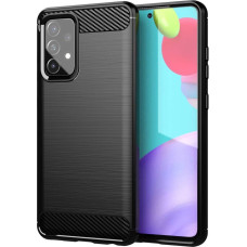 Hurtel Elastīgs vāciņš Samsung Galaxy A72 4G oglekļa šķiedras korpusam - melns
