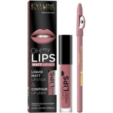 Eveline Evelīna OH! My Velvet Lips Matētu lūpu komplekts matētam efektam 08 Lovely Rose 4,5 ml
