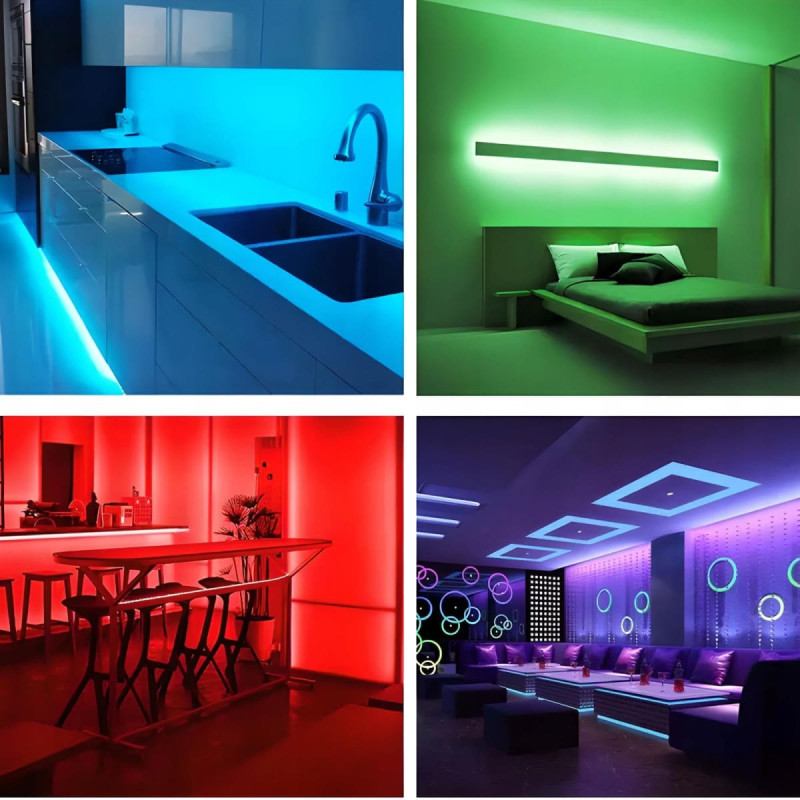 Retoo SMD RGB LED lente, krāsaina, ūdensizturīga, PILOT - 5 m
