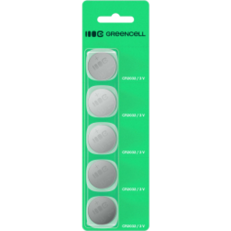 Baterijas Green Cell Blister 5x Lithium Battery CR2032