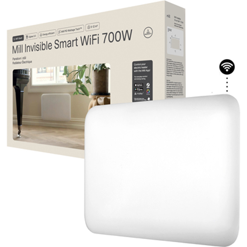 Mill Invisible Smart WiFi Heater  PA700WIFI4  Panel Heater  700 W  Suitable for rooms up to 9-12 m  White  IPX4