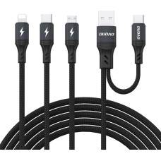 Dudao L3W USB-A|USB-C to Lightning|USB-C|MicroUSB 66W Cable - Black