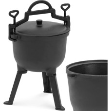 Royal Catering Medību čuguna katls ar vāku virs ugunskura, 4 l