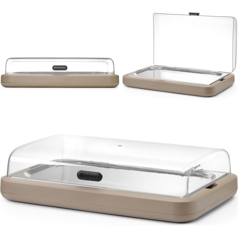 Hendi Vitrīna ar dzesē&scaron;anas ieliktni UNIQ GN 1/1 - bē&scaron;a