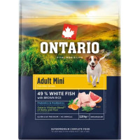 Ontario Barība suņiem – Ontario Adult Mini, Fish and Brown Rice, 2,25 kg