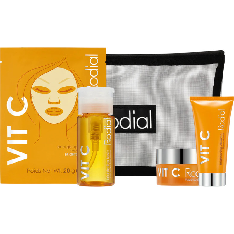 Rodial Little Luxuries Kit Set Rodial: Vit C, Brightening, Cleansing Gel, For Face, 20 ml + Vit C, Brightening, Souffle, For Face, 15 ml + Vit C, Brightening, Tonic Mist, 100 ml + Vit C, Energising, Sheet Mask, For Face, 20 g